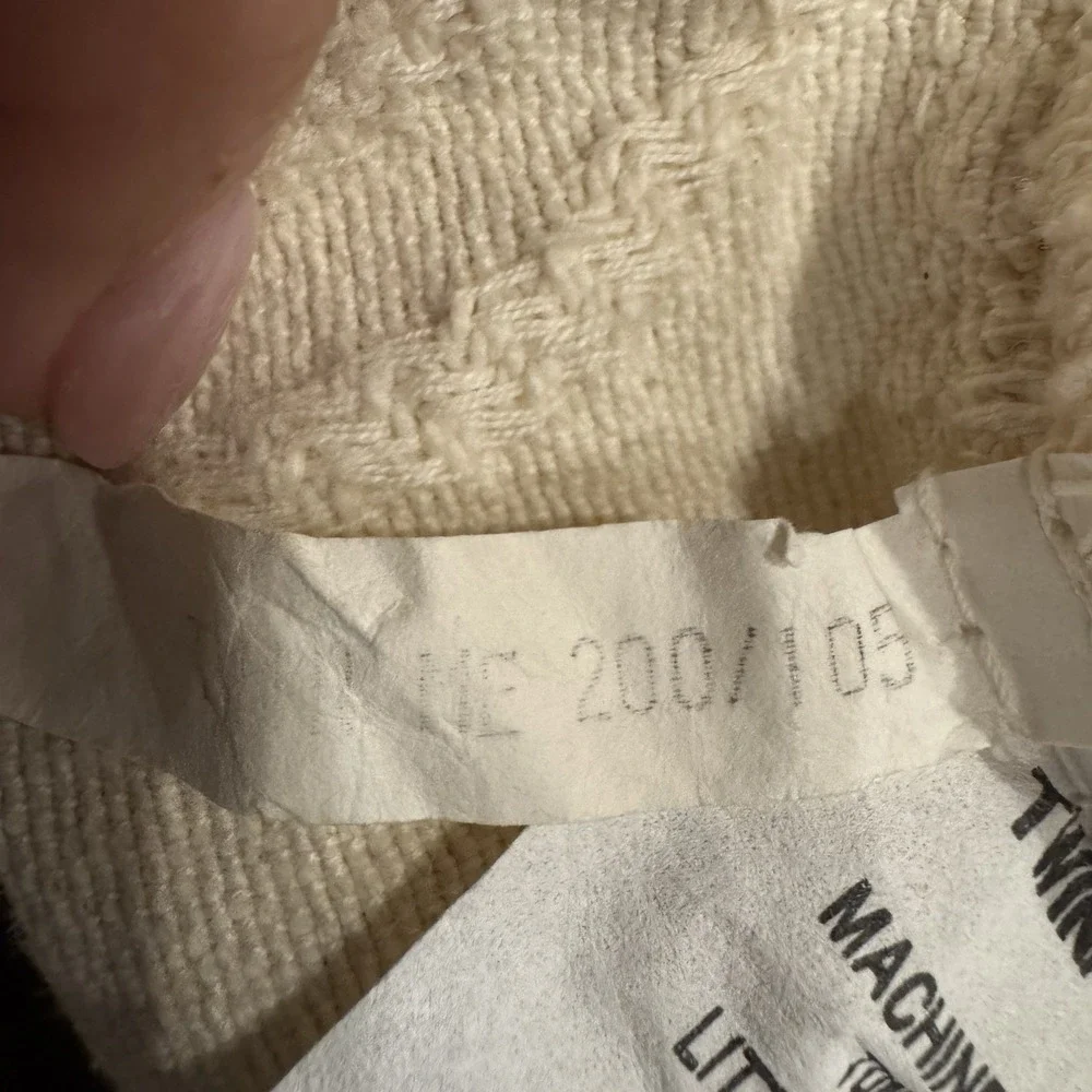 Vintage Cotton Matelasse Twin Bedspread Fringe Cream USA 78x106 NOS Open Package